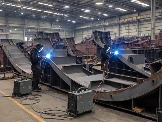 Shipbuilding welding bay