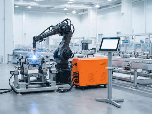 Automated manufacturing welding station